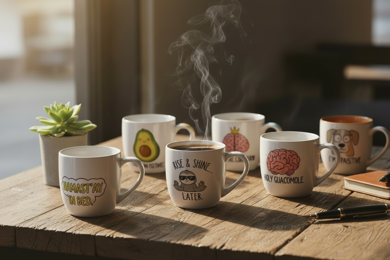 avec des dessins humoristiques dessus